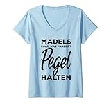 Damen Mädels Egal Was Passiert Pegel Halten Alkohol Party Saufen T-Shirt mit V