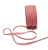 Unbekannt Karoband 50m x 5mm Rot Weiß Vichy Bauernkaro Schleifenband Dekoband - Musterbreite ungleichmäßig