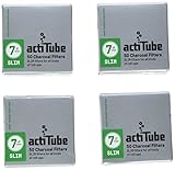 actiTube Slim Aktivkohlefilter 7,1m (4x50) Weltneuheit! Aktivkohle Filter, Silb