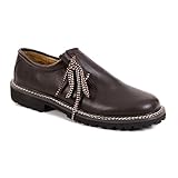 Almbock Trachtenschuhe Glatt-Leder Maron-braun - Größe 40 41 42 43 44 45 46, Elegante Haferl-Schuhe für Herren, seitliche Schnürung,