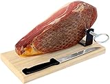 Serrano Schinken Gereift ohne Knochen + Schinkenhalter + Schinkenmesser 1 Kg - Mini Spanischer Schinken Jamonp