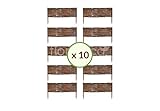 Floranica® Beeteinfassung | Weidenzaun | Weideneinfassung | 10 Stück | Höhe: 60cm | Länge: 60cm | Gartenpalisade aus Holz | Einfassung für Beete, Rabatten und Rasenflächen | Steckzaun | 22 Größ