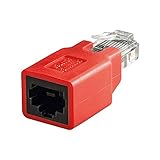 Goobay 68912 RJ45 Crossover Adapter, Rot, CAT 5e, RJ45-Stecker (8P8C) auf RJ45-Buchse (8P8C)