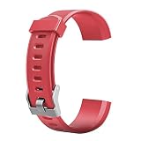 Buntes Ersatzarmband, Ersatzarmband, Uhrenarmband, buntes Ersatz-Zubehör für ID115Plus HR Smartwatch, rot,