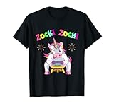 Zocki Zocki Gamer Unicorn Zocker Einhorn Konsolen Zockerin T-S