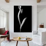 Farbe malerei 50x70cm rahmenlose abstrakte moderne schwarz-weiß frau körper wandkunst malerei poster drucken wohnzimmer dek