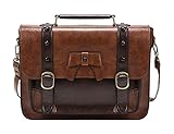 ECOSUSI Umhängetasche Damen Vintage Schultertasche Handtasche 32,5 x 25,4 x 8,9 cm B