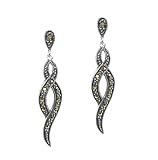 Queenberry Ohrringe Sterling-Silber 925 Markasit Unendlichkeit gedrehtes B