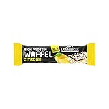 Layenberger High Protein Waffel Zitrone, knuspriger Waffel Snack mit 35 % Eiweiß und nur 0,9 g Zucker je Riegel, (15 x 40 g)