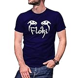 Floki Eyes Vikings TV Series Show Inspired Herren Marineblaues T-Shirt Size M