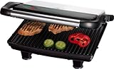 Tischgrill Panini Grill Fettablaufrinne und Auffangschale Kontaktgrill Tischgerät Elektro Grill (leistungsstarke 2000 Watt + Antihaftbeschichtung)