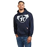 Marvel Herren Captain America-Cap Logo Kapuzenpullover, Blau (Navy Navy), Larg