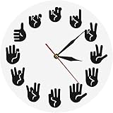 Wanduhr Wanduhr weiße Gebärdensprache Wanduhr Geste Moderne Uhr Uhr entspricht den Stunden, die ausschließlich für Taubstumme zum Schweigen gebracht wurden. L