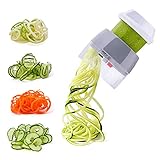 SUREWIN Spiralschneider Gemüse Hand für Gemüsespaghetti 4 in 1 Gemüse Spiralschneider Zoodle Maker für Karotte, Gurke, Kartoffel, Kürbis, Zucchini, Zwieb