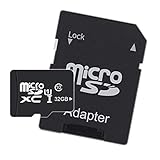 Blumad 32 GB Micro SD Karte Speicherkarte Hochgeschwindigkeits MicroSDXC Karte UHS-1 U1 Class 10 TF Karte mit Adapter für Handy Kamera Telefon PCs Tab