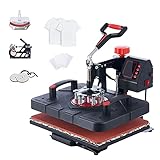 CO-Z 5 in 1 Heat Press Machine 38x30 cm Druckpresse 360 Schwenkbar Transferpresse 15x12 Zoll Hitzepresse Heißpresse Textilpresse mit LCD Temperatur- Zeitcontroller für T-Shirts Tassen Platten Kapp