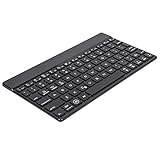 Tastaturen DREI-System-Universal-Aluminiumlegierung Bunte Backlit-Handy-Tablet-Computer-Computer-ultradünne drahtlose Bluetooth 3.0-Tastatur-Universal-Bluetooth-Tastatur (Color : Black)