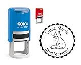 Kinderstempel sitzender FUCHS - Stempel mit persönlichem Namen und Motiv - fü
