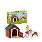 Schleich 42376 Farm World Spielset - Hundehütte, Spielzeug ab 3 J