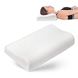 Geweo Memory Foam Kopfkissen, Nackenstützkissen für Seiten- und Rückenschläfer, Schlafkissen mit Bambusfaser Bezug, Ergonomisches Nackenkissen für HWS