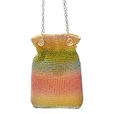 Rainbow Frauen Mini Kette Schulter Geldbörsen Handtaschen Clutch Abendtaschen Strass Frauen Abendtasche Clutch Geldbö