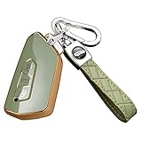 ontto Autoschlüssel Hülle Passt für VW ID.3 ID.4 GTX Golf 8 R GTI Seat Leon MK4 Tarraco Skoda Octavia Enyaq 2020-2021 TPU Schlüsselcover Schlüsselhülle Schlüsselanhänger Schlüssel Schutz Etui-Grü