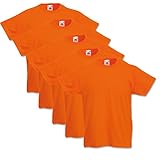 Fruit of the Loom 5 Kinder T-Shirts Valueweight 104 116 128 140 152 Diverse Farbsets auswählbar 100% Baumwolle (140, Orange)