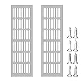 Zasvec Lüftungsgitter 2 Stück Lüftungsgitter Alu Silber Abschlussgitter Belüftungsgitter Tür Lüftungsgitter Rechteckig Abluftgitter Metall Gitter für Kabinett Möbel 250 * 80