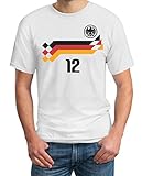 Deutschland Fussball Retro Trikot EM 1990 Cooles Fanshirt für EM 2021 T-Shirt L Weiß