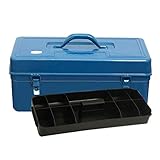 Werkzeugkoffer / Werkzeugkasten Metallwerkzeugkasten Werkzeugkasten Organizer Heavy Duty mit ABS-Werkzeugablage for die Aufbewahrung von Haushaltswerkzeugen (blau) Werkzeugkoffer Gefüllt ( Size : M )