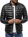 OZONEE Herren Lederjacke Kunstlederjacke Kunstleder Farbvarianten Jacke Bikerjacke Übergangsjacke Herrenjacke Leder Echtlederjacke Echtleder Wildleder Biker O/9025Z SCHWARZ M