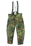 Originale Bundeswehr Regenhose Goretex Watthose Anglerhose Nässeschutz Flecktarn oder Oliv Verschiedene Größen (56-58, Flecktarn)