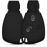 kwmobile Autoschlüssel Silikon Hülle kompatibel mit Mercedes Benz 2-3-Tasten Autoschlüssel - Schlüsselhülle in Schw