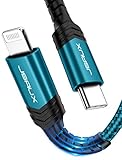 USB C auf Lightning Kabel 1.2M, JSAUX [MFi Zertifiziert] für iPhone 13,13 Pro,13 Pro Max,12,12 Pro,12 Pro Max,12 Mini,11,11 Pro,SE,XR,XS,8 Plus,iPad 2020, Power Delivery Typ C Lightning Ladekabel-Grü