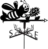 OUMIFA Wetterfahne Edelstahl Biene Form Wetterfahne Messwerkzeug Fahrtrichtungsanzeiger für Garten Patio Yard Ornament Dekoration W