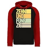 Shirtracer Geburtstagsgeschenk Geburtstag - Zehnundfünfzig - 60ter Geburtstag - XL - Schwarz/Rot - Fun - JH009 - Unisex Hoodie für Herren und für D