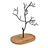 Navaris Schmuckbaum aus Holz und Metall - Schmuckständer für Ketten Ohrringe Ringe - Deko Schmuck Aufbewahrung - S