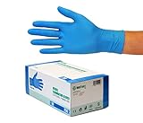 Nitrilhandschuhe 200 Stück Box (M, Blau) Einweghandschuhe, Einmalhandschuhe, Untersuchungshandschuhe, Nitril Handschuhe, puderfrei, ohne Latex, unsteril, latexfrei, disposible gloves, b