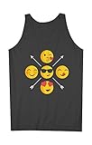 Love Kiss Emoji Smileys Arrows Fun Komisch Smiley Face Herren Tank Top Ärmellos Muskelshirt Schwarz XX-Larg
