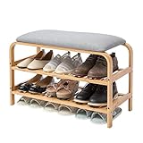 Schuhregal Schuhschrank Schuhregal Bankregal Regale mit Kissen Flur Schuhschrank Bank Organizer Schuhablage (Size : 2 Tier)