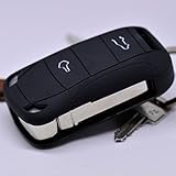 Soft Case Schutz Hülle Auto Schlüssel für Porsche 955 Cayenne Klappschlüssel Remote/Farbe: Schw