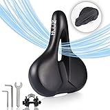 ZMH Fahrradsattel Gel Fahrrad Sattel Herren - Fahrradsattel Damen Bequem Weich Wasserdichter Atmungsaktiver Ergonomisch Fahrradsitz Bike Saddle MTB Sattel mit Memory F