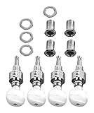 LIXBD Banjo-Mechaniken, halbgeschlossene Banjo-Mechanik, Stimmwirbel, Wirbel, Saiten, Banjo, verzahnte Mechanik, Kopf-Set, weiße Perlenknöpfe, Banjo-Mechanik, Stimmwirb