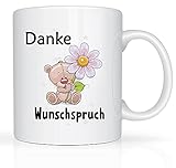 Print-Klex Tasse mit Namen / Spruch und Dankes Motiv Bedruckt Dankesmotiv Dankeschön Tasse Weiß Geschenk Dankessprüche lustig süss für Kollegen Mitarbeiter Chef Mitarbeiter Freund Freundin E