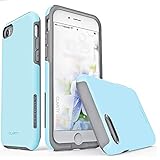 TEAM LUXURY iPhone SE 2020 Hülle & iPhone 7 Hülle & iPhone 8 Hülle, [Clarity Serie] Hybrid Dual Layer Schutzhülle Case Cover kompatibel mit Apple iPhone 7/8/SE 2nd Generation (himmelblau/grau)