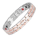 ZDXNNX Wunderbar Titanstahl Armband Magnetische Armband Für Männer Mit Klappschließe, Mit Gratis Geschenk Beutel, Für Sich Selbst, Mutter, Frau, Vater, Ehemann, Freund Unisex