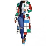 Uomitaff Strickjacke Pullover Farbblock Patchwork Oberteil Tunika Tops Oversize Pullover Casual Langarm Rundhals Strickp