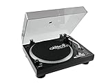 Omnitronic BD-1390 USB-Plattenspieler schwarz | Riemengetriebener DJ-Plattenspieler mit USB-Schnittstelle und Recording-Software | Integrierter USB-Port und Phono-Vorverstärk