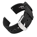 Archer Watch Straps - Canvas Quick Release Ersatzarmbänder - Uhrenarmband mit Schnellverschluss (Schwarz, 22mm)