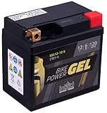 intAct Bike-Power GEL12-7Z-S | CTZ7-S | 12V 6 Ah | 120 A (EN) | Hochwertige GEL-Motorradbatterie mit 30% mehr Startleistung | Wartungsfreie GEL-B